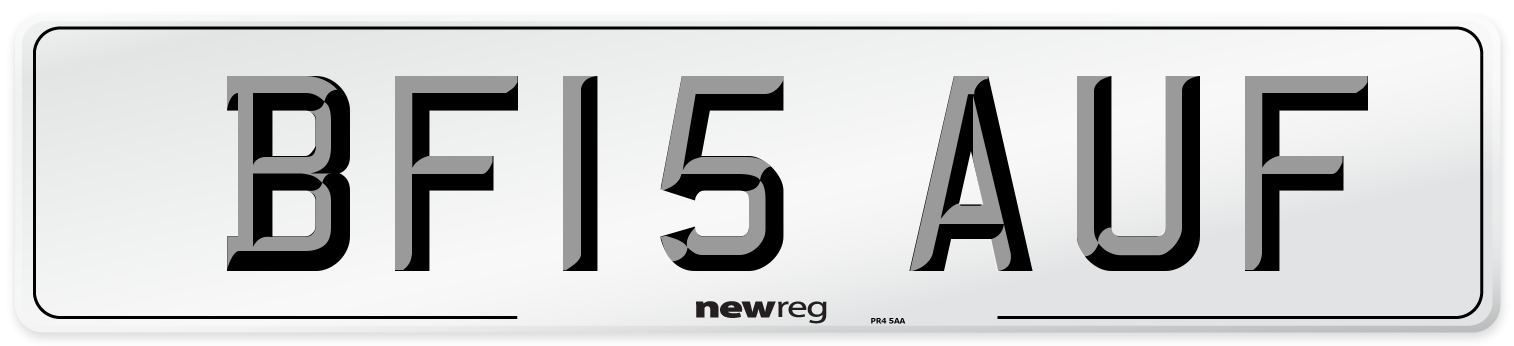 BF15 AUF Number Plate from New Reg